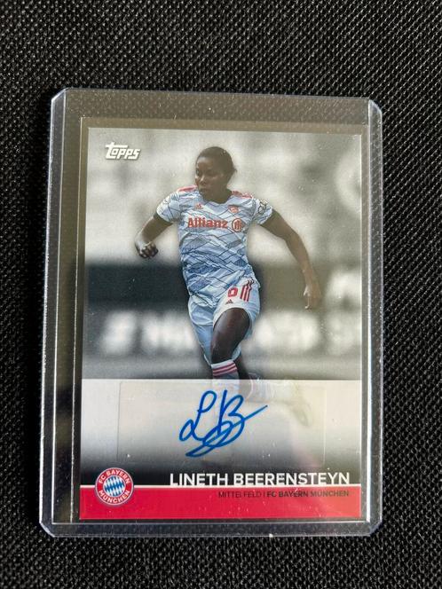 Gesigneerd voetbalkaartje Lineth Beerensteyn Bayern Munchen, Hobby en Vrije tijd, Stickers en Plaatjes, Zo goed als nieuw, Plaatje