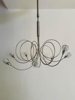 Moderne RVS plafondlamp met glazen kapjes – Hartog Wonen, Ophalen of Verzenden, Modern, Minder dan 50 cm, Glas