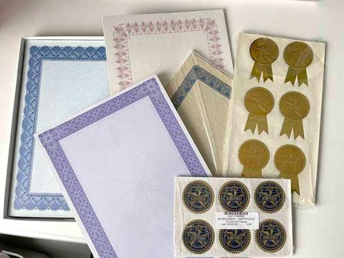 Certificaat, Diploma, Oorkonde Papier A4 met folie stickers, Diversen, Papierwaren, Nieuw, Ophalen of Verzenden