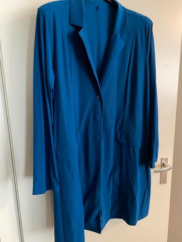 Lange Travelstof Blazer - Maat 52- Petrol - plus basics beschikbaar voor biedingen