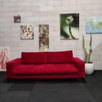 Bank | Bankstel | Velvet | 220x90 | Rood | Sofa | Couch, Gebruikt, Driepersoons, 75 tot 100 cm, Rechte bank