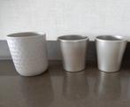 3 Mooie bloempotten, kleur taupe, Rond, Binnen, Ophalen of Verzenden, Zo goed als nieuw