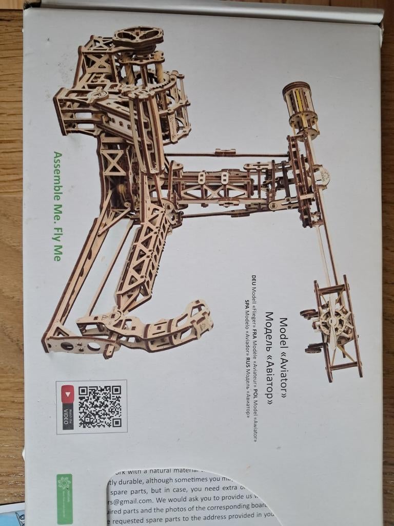 Ugears Aviator Model - Nieuw in Doos!, Hobby en Vrije tijd, Overige merken, Nieuw, Ophalen of Verzenden, Groter dan 1:32