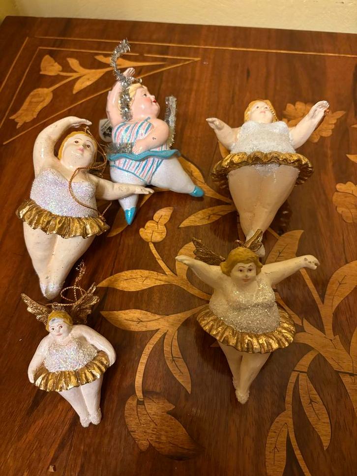Kerst Hanger Decoraties - funny Engels, Ballerinas, Antiek en Kunst, Kunst | Beelden en Houtsnijwerken, Ophalen of Verzenden