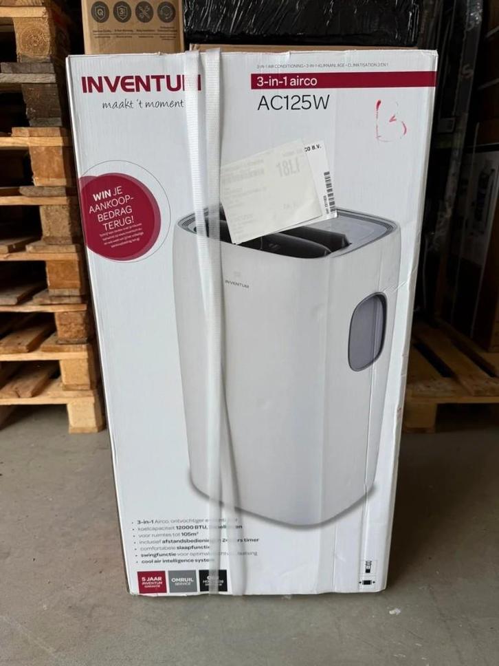 Inventum AC125W - Airco - 3-in-1 functie - Tot 105 m3, Witgoed en Apparatuur, Airco's, Nieuw, Mobiele airco, 100 m³ of groter