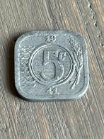 5 Cent 1941 Oorlogsgeld, Koningin Wilhelmina, Losse munt, 5 cent, Verzenden