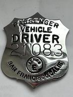 SAN FRANCISCO PASSENGER VEHICLE DRIVER BADGE, Verzenden, Landmacht, Amerika, Embleem of Badge