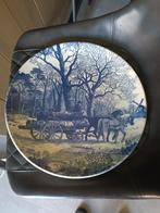 wandbord delfstblauw paard met kar 33cm, Antiek en Kunst, Ophalen