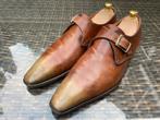 Santoni gespschoen model 7546 maat UK 8/EU 42 flink gedragen, Bruin, Ophalen of Verzenden, Gespschoenen, Santoni