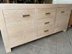 Dressoir massief eiken white wash, Ophalen, 150 tot 200 cm, Eikenhout, Zo goed als nieuw