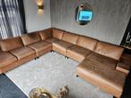 Echt lederen cognac hoekbank – luxe & modulair, Ophalen, Zo goed als nieuw, Leer