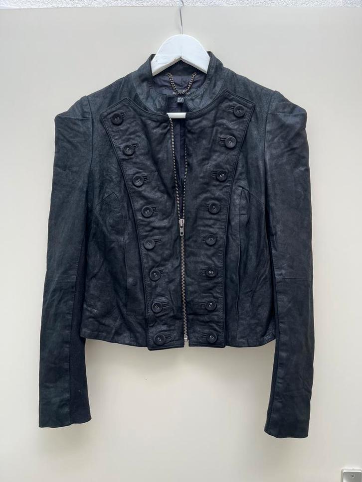 Muubaa soepel leren jack maat s zgan 👌, Kleding | Dames, Jassen | Winter, Zo goed als nieuw, Maat 36 (S), Zwart, Ophalen