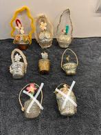 Oude glazen kerstballen. Maandjes met tinsel. Te koop per st, Ophalen of Verzenden, Zo goed als nieuw