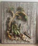 Vintage Wandsculptuur Jager, Antiek en Kunst, Kunst | Beelden en Houtsnijwerken, Ophalen of Verzenden