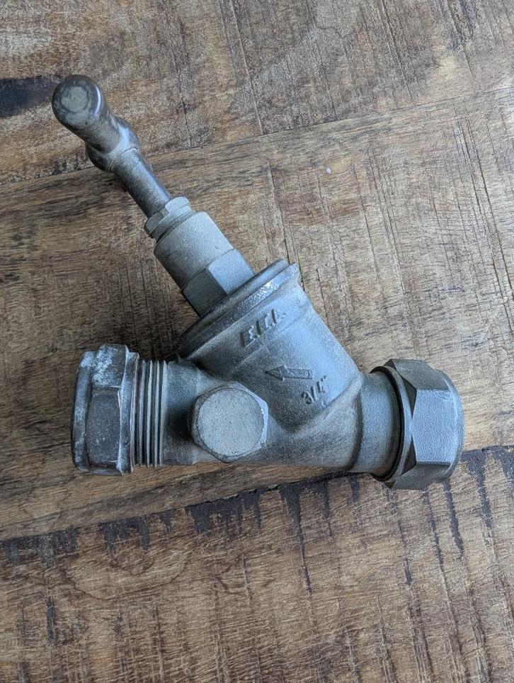 Kiwa stopkraan 22mm, Doe-het-zelf en Verbouw, Sanitair, Gebruikt, Overige typen, Ophalen of Verzenden