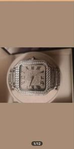 Iced moissanite horloge, Ophalen, Zo goed als nieuw, Staal, Overige merken