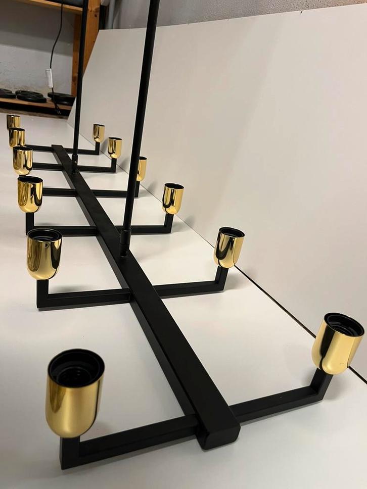 Zwarte Hanglamp (Goossens) 12 Lichtpunten, Huis en Inrichting, Lampen | Hanglampen, Zo goed als nieuw, 75 cm of meer, Metaal, Ophalen