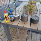 Windlichten - Set van 3, Ophalen, Grijs, Zo goed als nieuw, Metaal