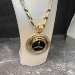 14 karaat gouden ketting met mercedes kettinghanger, Ophalen of Verzenden, Nieuw, Goud, Kruis of Symbool