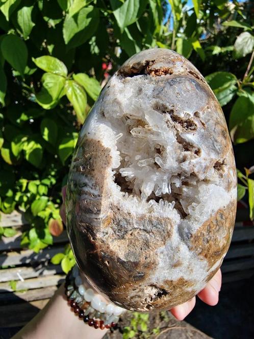 Edelsteen bergkristal Kwarts draken ei XXL, Verzamelen, Mineralen en Fossielen, Mineraal, Ophalen of Verzenden