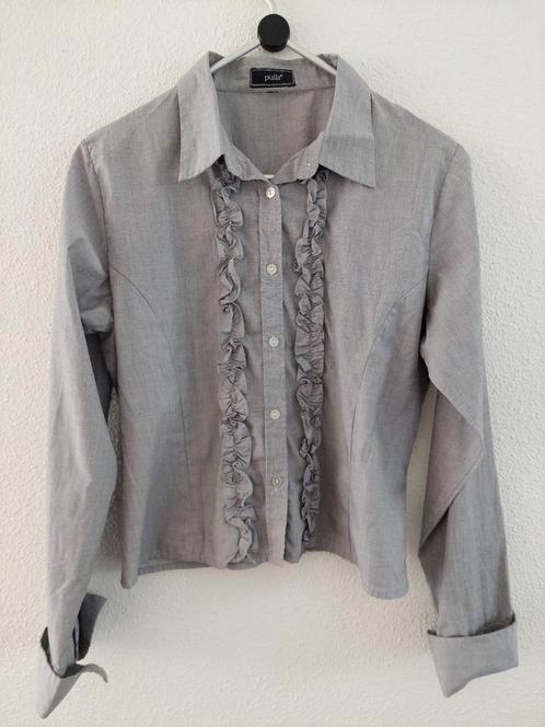 Blouse lang57cm Pulls M oksell.54cm grijs katoen Als Nieuw., Kleding | Dames, Blouses en Tunieken, Zo goed als nieuw, Maat 38/40 (M)