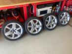 Saab 17inch Alu36 Aero velgen Continental banden, Auto-onderdelen, Banden en Velgen, Ophalen, Gebruikt, Velg(en), 17 inch