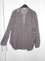 Miss Etam Grijze Blouse Met Roze Vogeltjes Maat 46 (NIEUW), Kleding | Dames, Maat 46/48 (XL) of groter, Nieuw, Ophalen of Verzenden