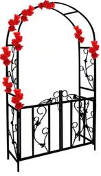 Rozenboog pergola met hekje tuinboog ijzer GRATIS BEZORGD!, Met poort, Verzenden, Nieuw, Tuinhek