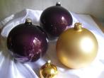 3 mooie mondgeblazen super grote glazen Kerstballen in dozen, Ophalen of Verzenden, Gebruikt