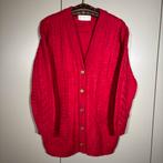Rood wol kabelvest vintage Y2K L/XL gouden knopen accenten, Verzenden, Maat 42/44 (L), Zo goed als nieuw, Vintage