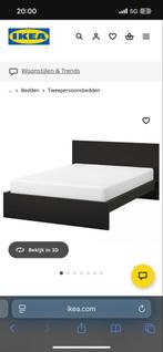 IKEA Malm Bed 180x200 (eventueel + Matrassen & Topper), Ophalen, Gebruikt, Zwart, Tweepersoons