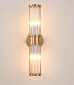 Modern glasbuis lamp met messing nieuw in doos, Ophalen of Verzenden, Nieuw, Glas, Glasbuis lamp