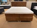 Boxspring 160x200 Bruin Direct/Leverbaar/Enschede E-7200, Ophalen, Bruin, Mwonenenslapen, Mwonenenslapen@ziggo.nl