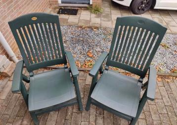 2x groene Hartman Prestige tuinstoelen beschikbaar voor biedingen