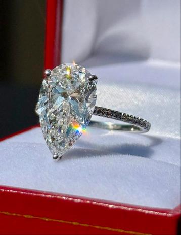 Gouden ring met VS1 diamant 5.24ct! certificaat nieuw! 17mm beschikbaar voor biedingen