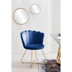 Fluwelen schelpstoel set van 2 donkerblauw €485,-, Ophalen of Verzenden, Zo goed als nieuw, Grijs