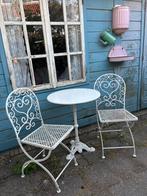 Prachtige brocante bistroset, Ophalen, Gebruikt, Overige materialen, 2 zitplaatsen