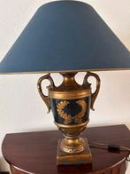 Beschilderde & vergulde gipsen schemerlamp., Huis en Inrichting, Lampen | Tafellampen, Ophalen, Gebruikt, Overige materialen, 75 cm of meer