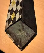 Gianni Versace Zijden Stropdas - Zwart/Goud vintage, Ophalen of Verzenden, Zo goed als nieuw, Zwart, Met patroon