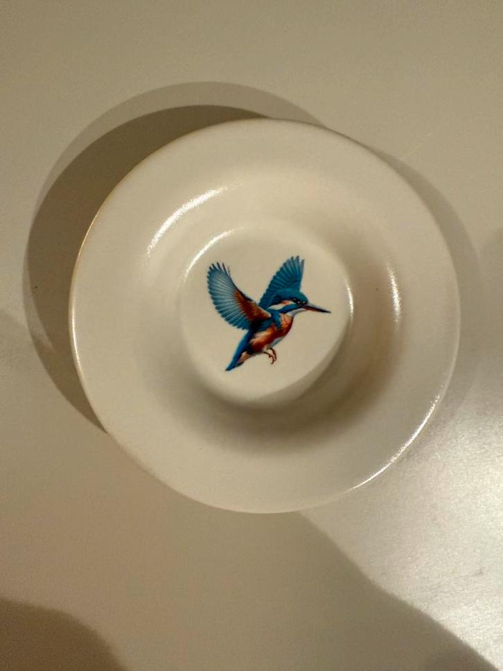 Vintage IKEA grijs beige bordje schaaltje vliegende ijsvogel, Antiek en Kunst, Antiek | Schalen, Ophalen of Verzenden