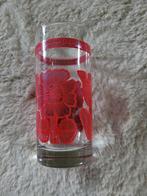 Vintage Glas met Rood Bloemmotief, Ophalen