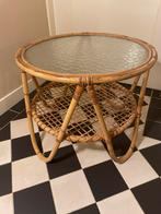 Vintage rotan salontafel van Rohé Noordwolde - Sliedrecht, Huis en Inrichting, 45 tot 60 cm, Minder dan 55 cm, Rond, Ophalen of Verzenden