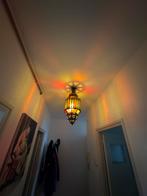 Oosterse Hanglamp met Kleurrijk Glas, Ophalen of Verzenden, Gebruikt, Metaal, Minder dan 50 cm
