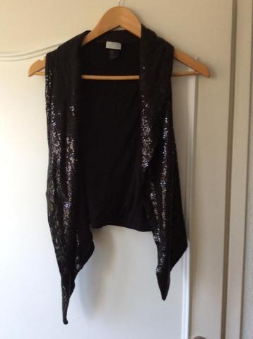 Zwart glitter vest - giletjes(S) beschikbaar voor biedingen