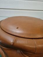 poef bruin leer met deksel, Ophalen of Verzenden, 'T Olde Gre-j, Info@toldegrej.nl, Endepoelstraat 20f Didam
