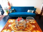 Bank petrol slaapbank Vintage Retro, Ophalen, Gebruikt, 150 tot 200 cm, Vintage