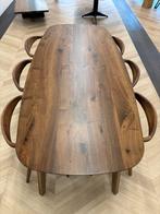 Walnoten tafel 200x100 cm met 6 walnoten stoelen, Huis en Inrichting, Tafels | Eettafels, Ophalen, 100 tot 150 cm, Vijf personen of meer