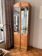 Licht massief eiken Vitrinekast, Huis en Inrichting, Kasten | Vitrinekasten, Ophalen, 200 cm of meer, Eikenhout, 50 tot 100 cm