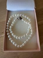 Prachtige echte parelketting, Sieraden, Tassen en Uiterlijk, Ophalen of Verzenden, Zo goed als nieuw, Wit, Zilver