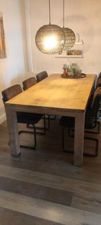 Teakhouten eettafel 220x100x78 cm, Huis en Inrichting, Ophalen, Gebruikt, 100 tot 150 cm, Teakhout